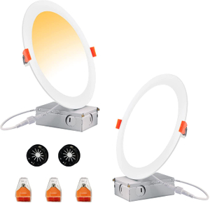 YG ETL/ES/FCC Listed AC120V 8in 18watts 3CCT Indoor Residential Slim Panel Recessed LED Downlights for Damp Location
