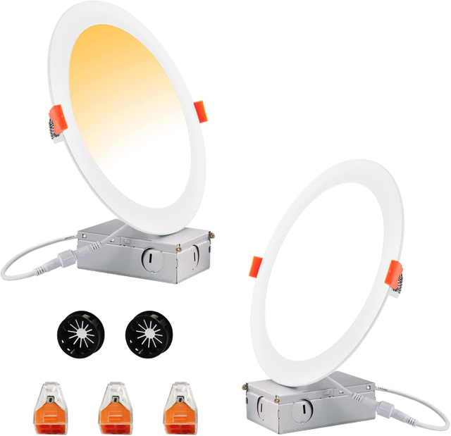 YG ETL/ES/FCC Listed AC120V 8in 18watts 3CCT Indoor Residential Slim Panel Recessed LED Downlights for Damp Location