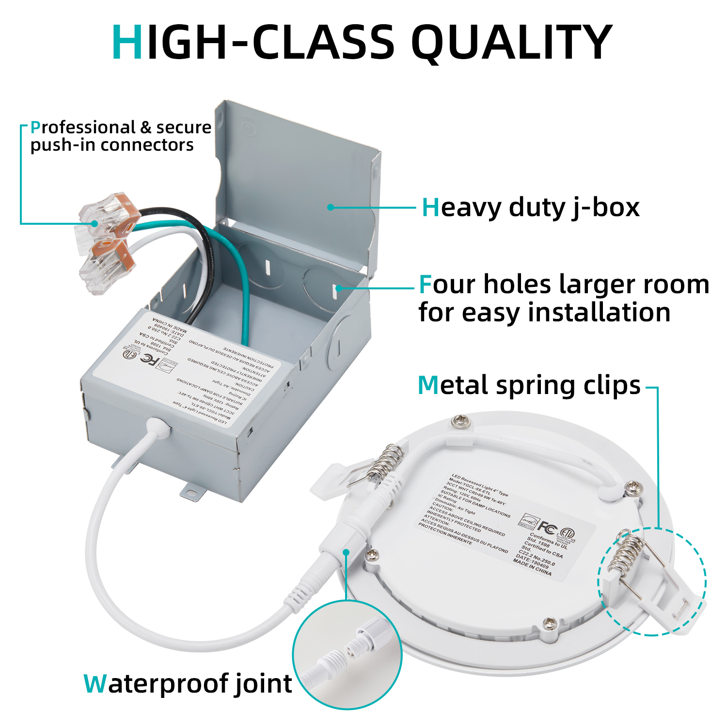 Potlight IP54 6in 12W 3CCT 5CCT LED Downlights for Wet Location