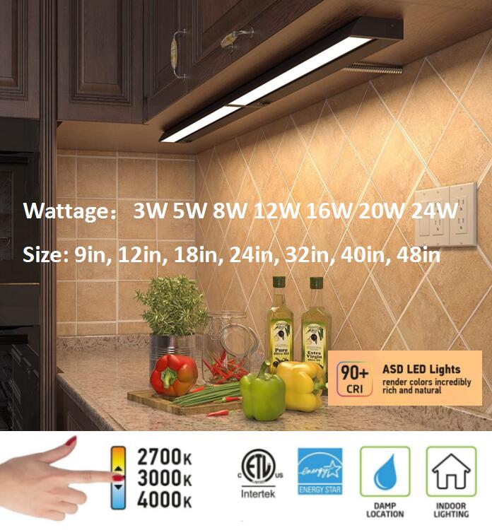  2700K-3000K-4000K 3CCT Color Selectable LED Under Cabinet Light Fixture