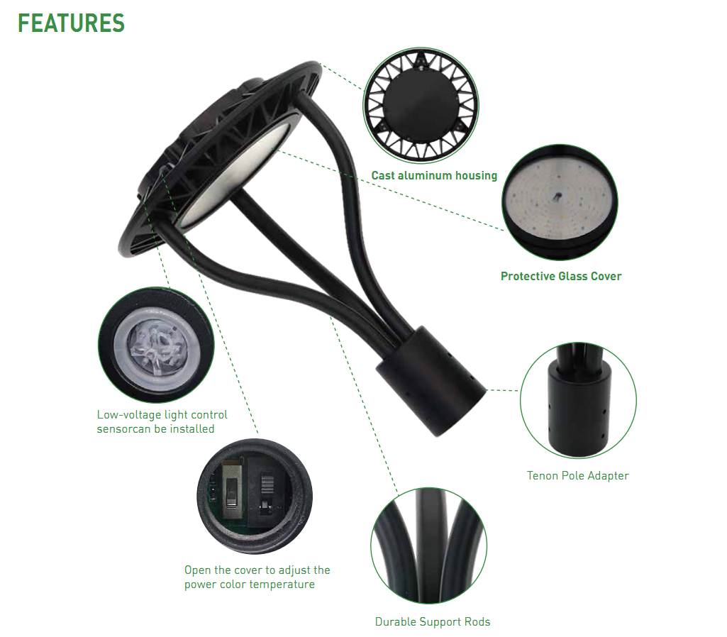 3Power 3CCT Dimmable LED Post Top Light