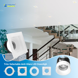 White Square Shape 4 Inch 15W Trimless Downlight Anti Glare Trim Selectable LED Downlights LED Ceiling Trimless Downlights ETL