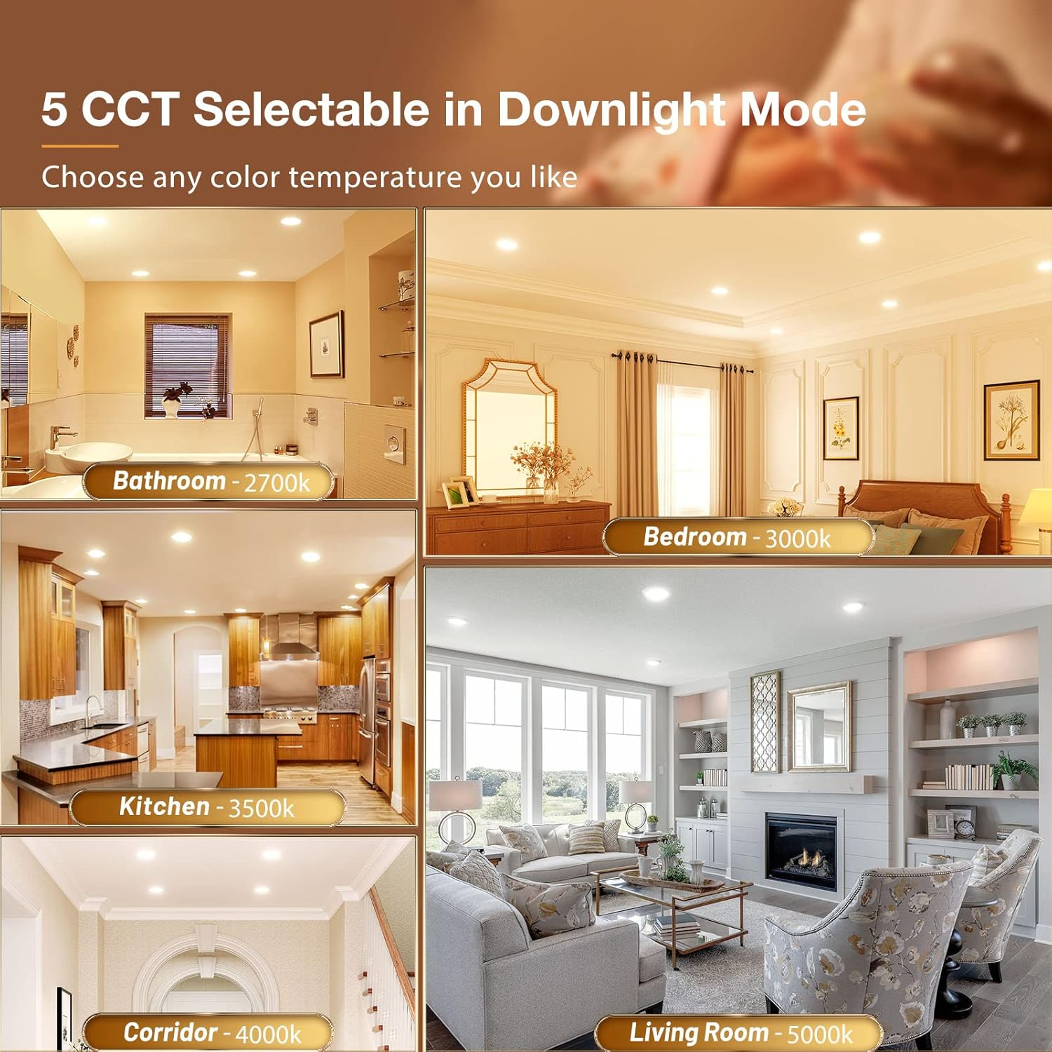 LED Recessed Downlight with Night Light 2000K