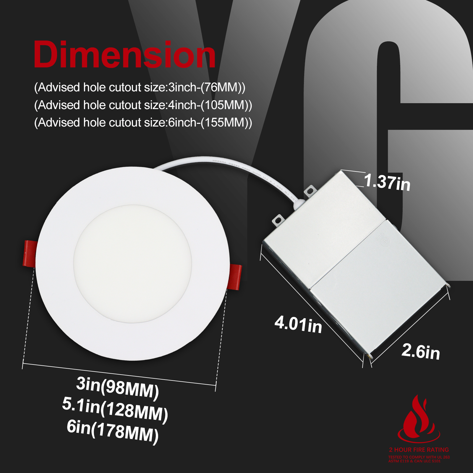 LED 2 Hours Fire Rated Slim Panel Light