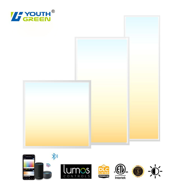 DLC ETL Listed Bluetooth Control Power & CCT Tunable 2x2FT 2x4FT 1x4FT Back-lit LED Flat Panel Light