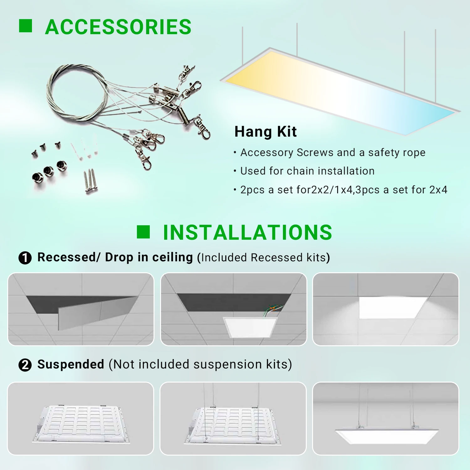 WIFI Control CW 2×2 1×4 2×4FT LED Flat Panel Light