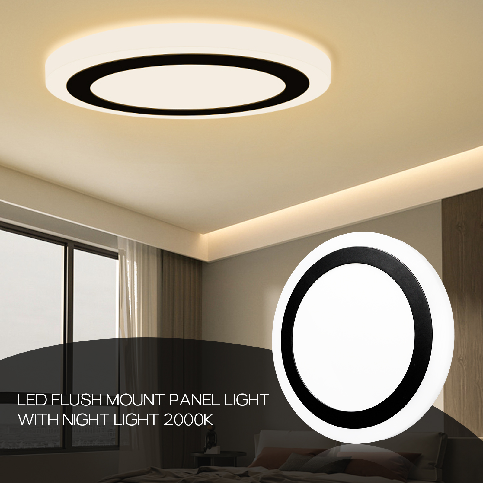 LED Flush Mount with Color Changing and Night Light
