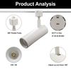 ETL Listed LED Track Light Commercial COB 10W 20W 30W 5CCT Adjustable LED Track Spotlight