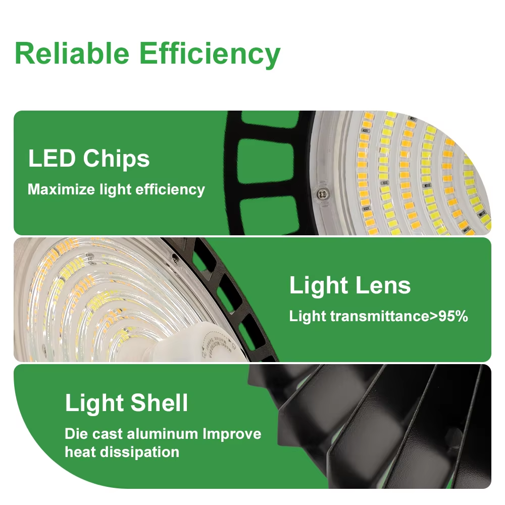 200W 3CCT & 3Power Tunable UFO High Bay Light