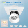 Square Shape 4 Inch 15W WhiteTrim Selectable Anti Glare LED Downlights Indoor Trimless Downlight LED Recessed Ceiling Downlight