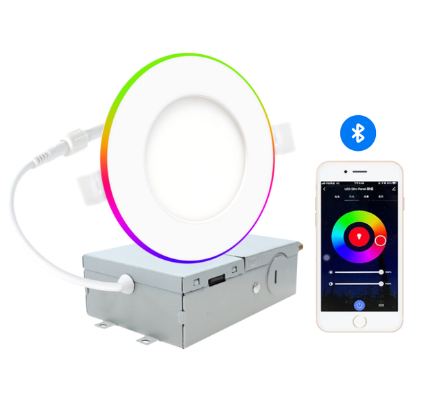 Bluetooth Control Recessed Slim Downlight With Night Light RGBCW