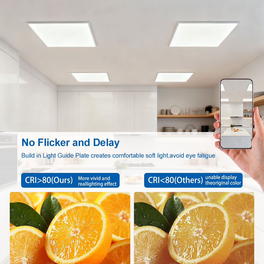 DLC ETL Listed Bluetooth Control Power & CCT Tunable 2x2FT 2x4FT 1x4FT Back-lit LED Flat Panel Light