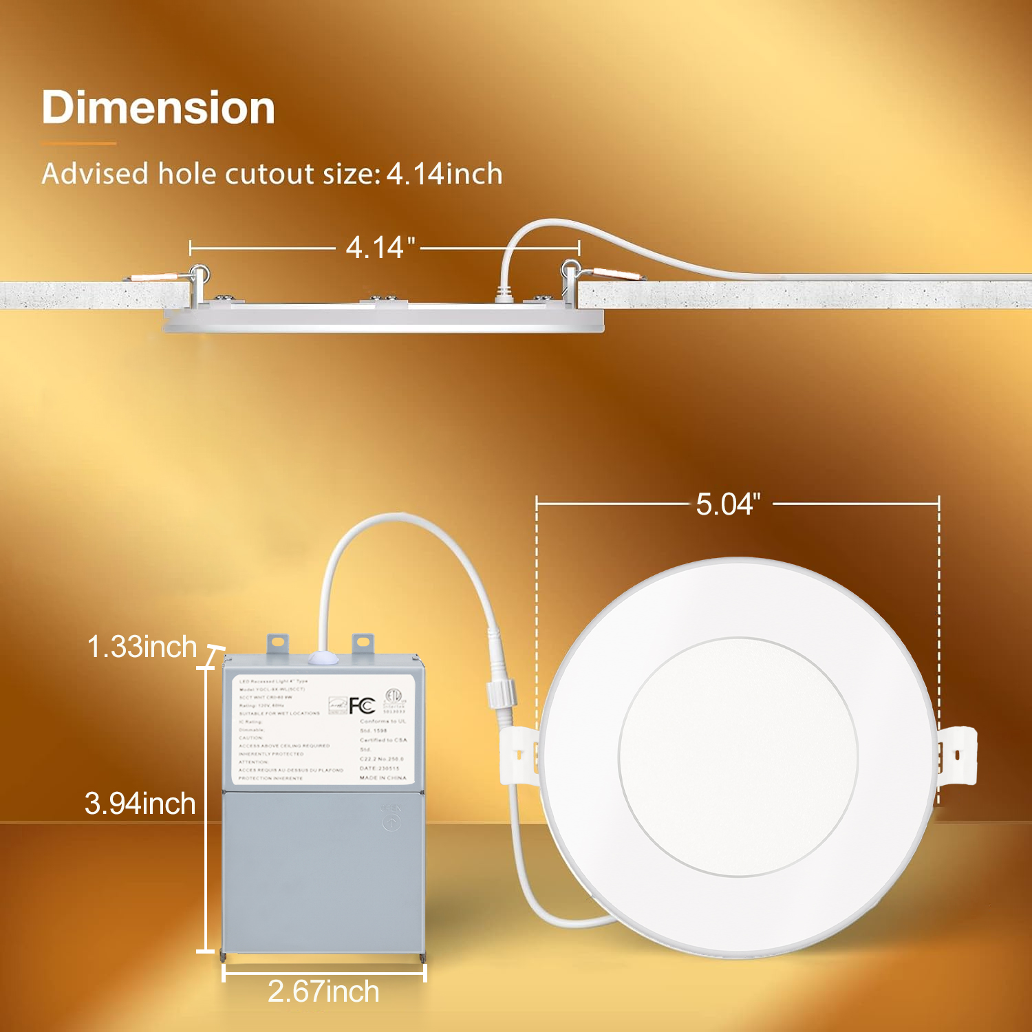 LED Recessed Downlight with Night Light 2000K