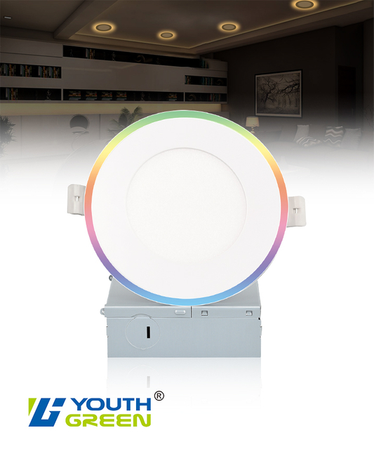 4Inch 6Inch 5CCT With Night Light 2000K/RGB LED Recessed Slim Downlight 9W+3W 12W+3W