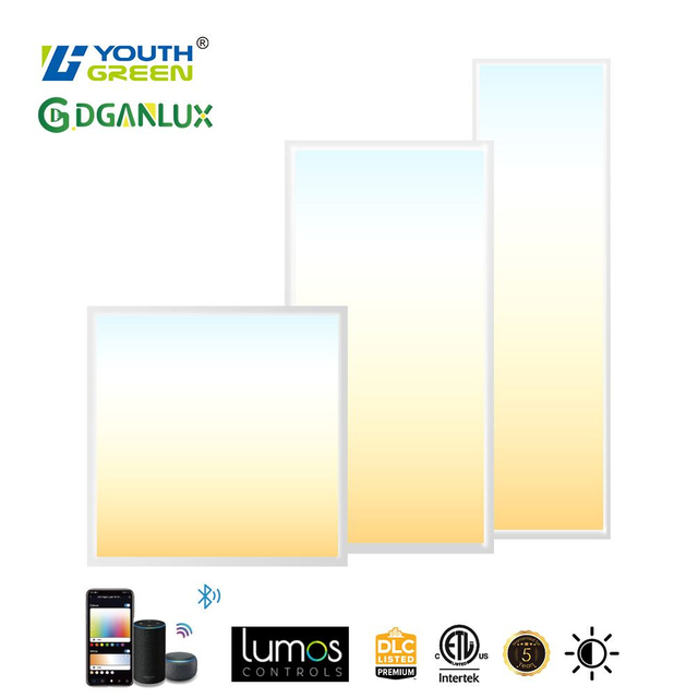 DLC ETL Listed Bluetooth Control Power & CCT Tunable 2x2FT 2x4FT 1x4FT Back-lit LED Flat Panel Light