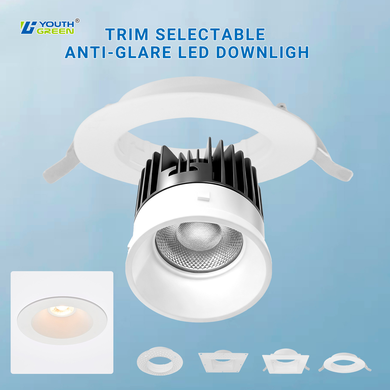 4 Inch 15W Trimless Downlight Anti Glare Trim Selectable LED Downlights 5CCT LED Ceiling Light ETL Ceiling Trimless Downlights