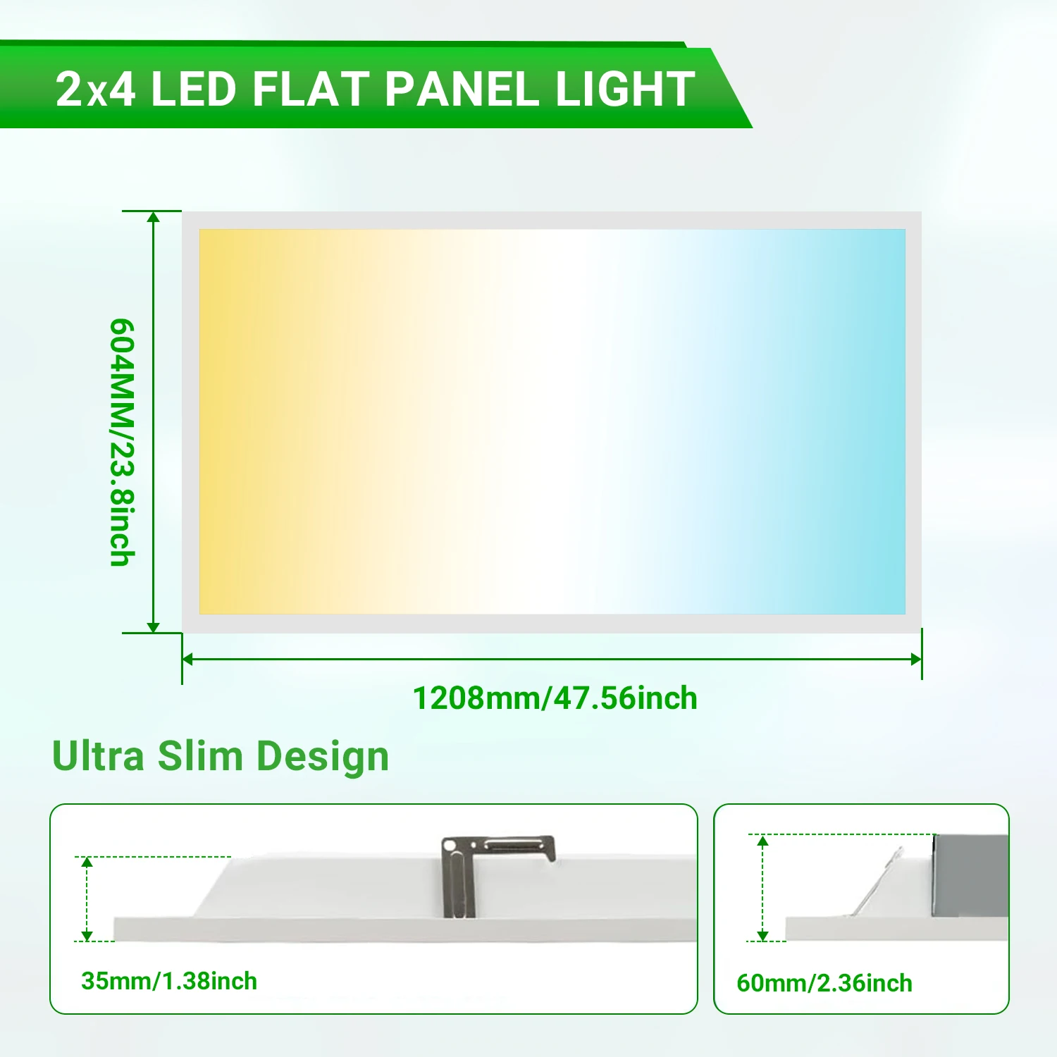 WIFI Control CW 2×2 1×4 2×4FT LED Flat Panel Light