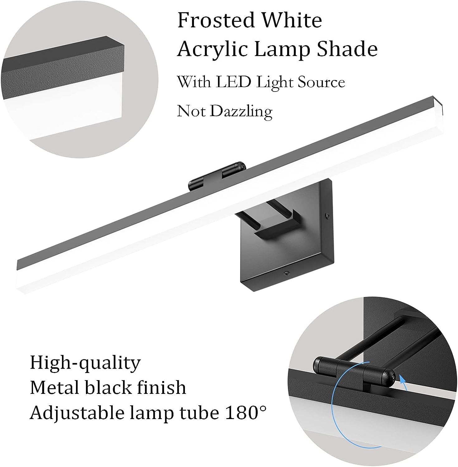 Black Vanity Light Bar Lighting Fixtures Modern Bathroom