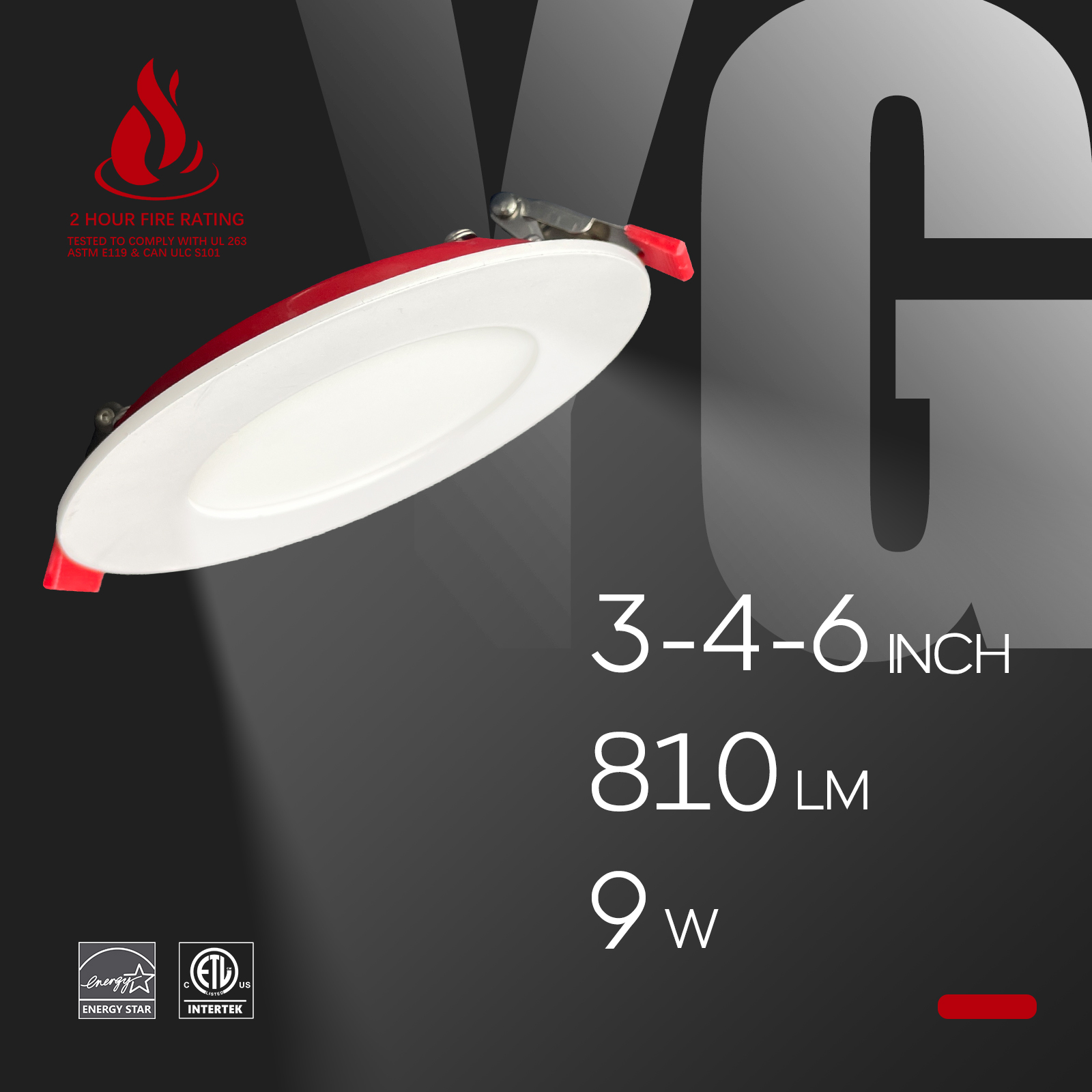 LED 2 Hours Fire Rated Slim Panel Light