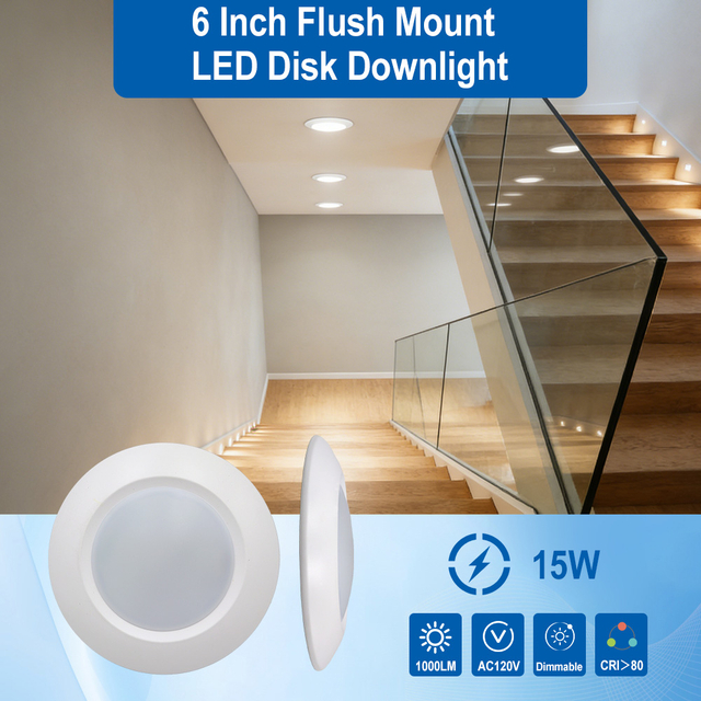6 Inch 15W 5CCT LED Disk Light