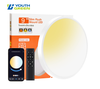 9in 2000-6000K 2.4G Smart Remoted Controlled+ Bluetooth LED Flush Mount Panel 18W