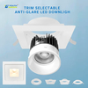White Square Shape 4 Inch 15W Trimless Downlight Anti Glare Trim Selectable LED Downlights LED Ceiling Trimless Downlights ETL