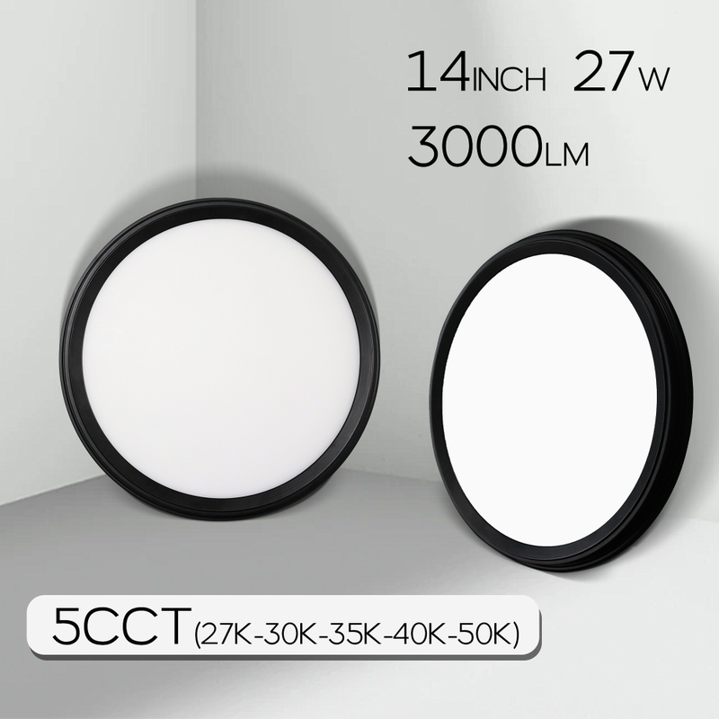 Matte Black Selectable LED Flush Mount