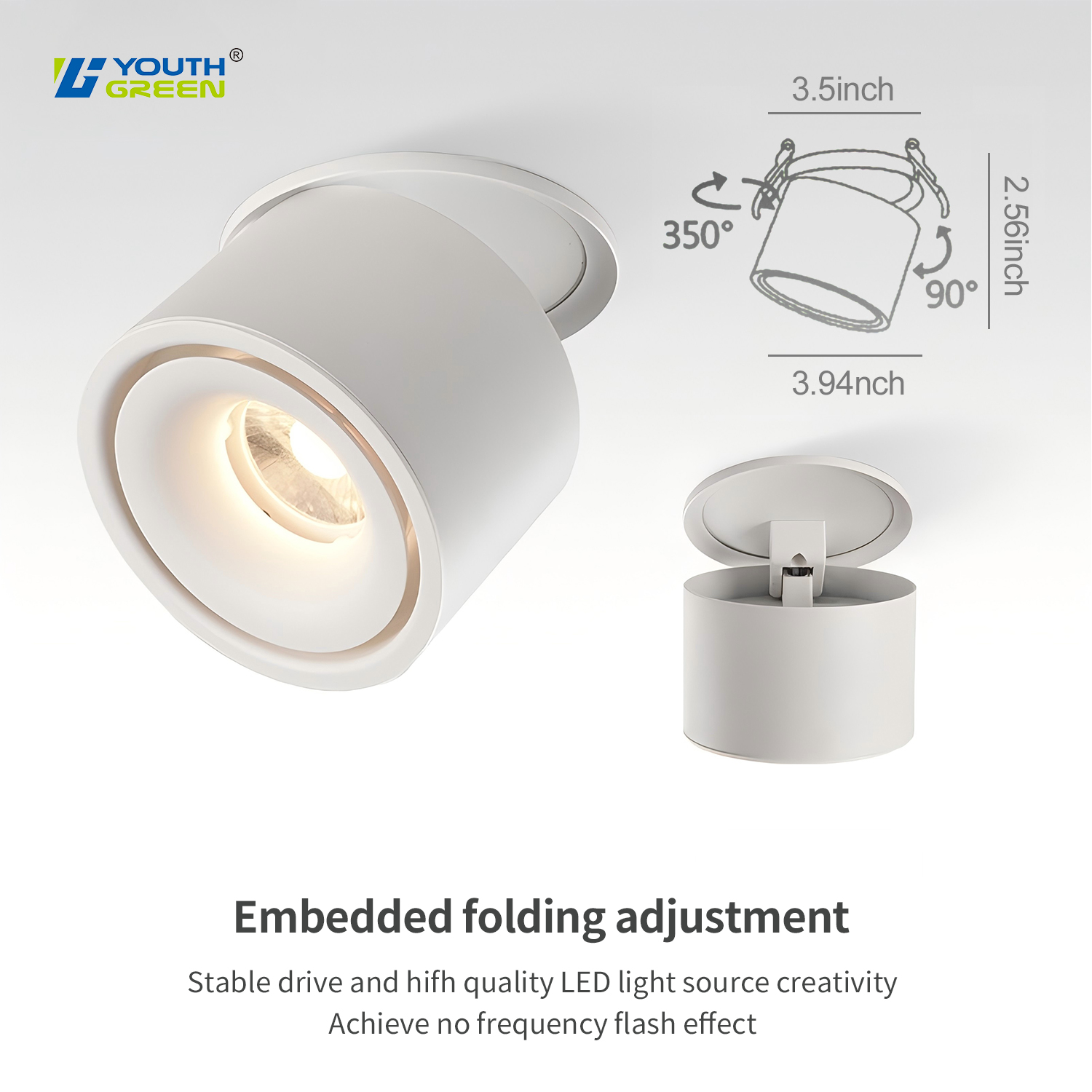 5CCT Adjustale COB Chips White Color LED Cylinder Donlights