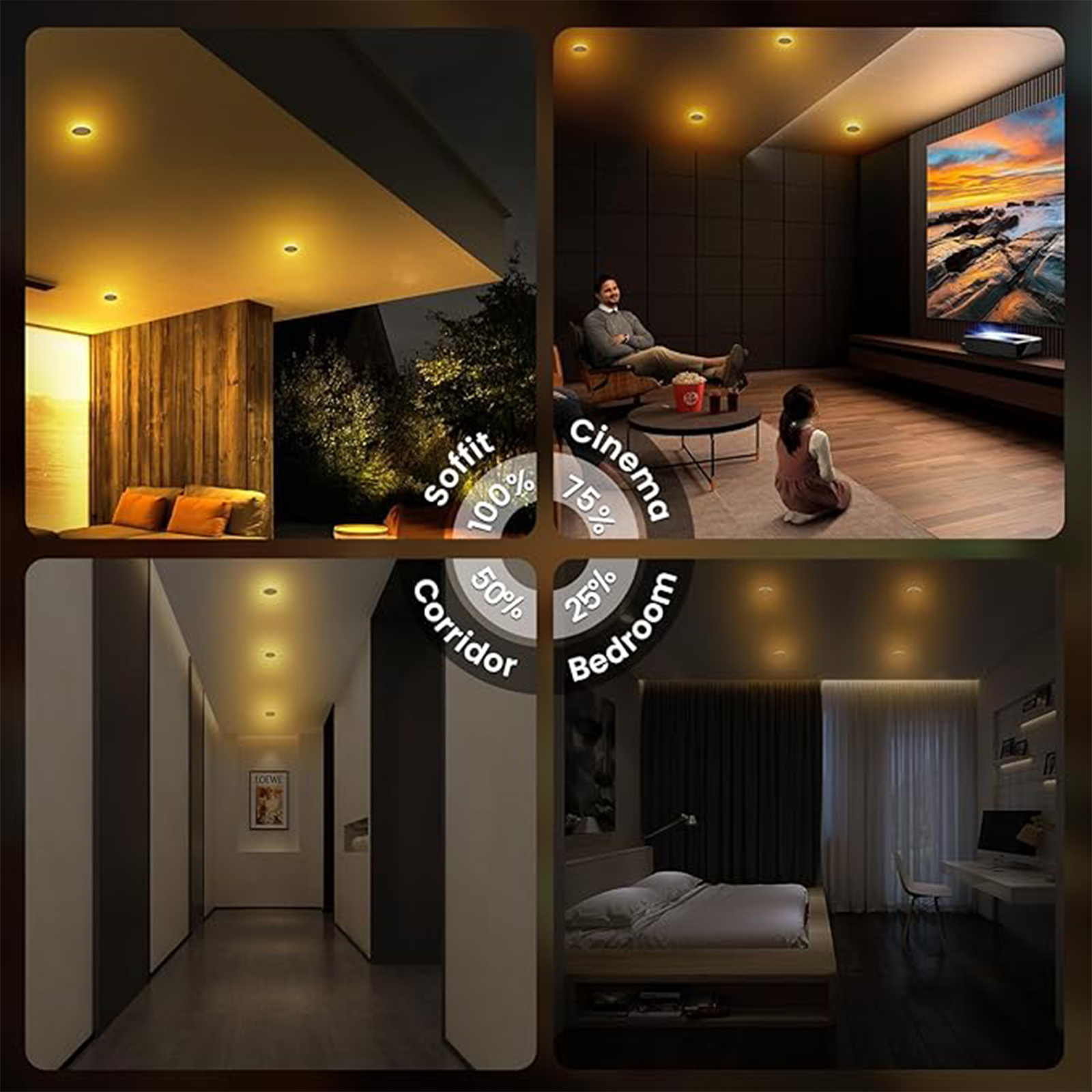 LED Slim Light with Night Light 2000K or RGB DC10-30V