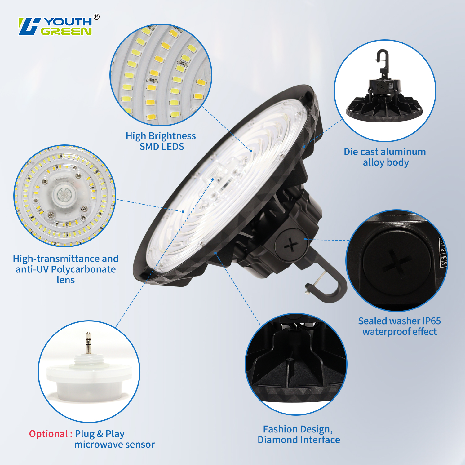CCT& Power Tunable UFO LED High Bay Light