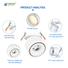 5CCT Adjustale COB Chips White Color LED Cylinder Donlights
