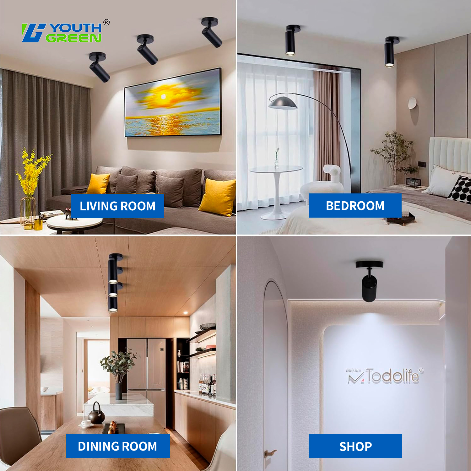 Aluminum Body 5CCT 30W 25W 20W Tunable AC120-277V IP44 LED Wall Spotlights