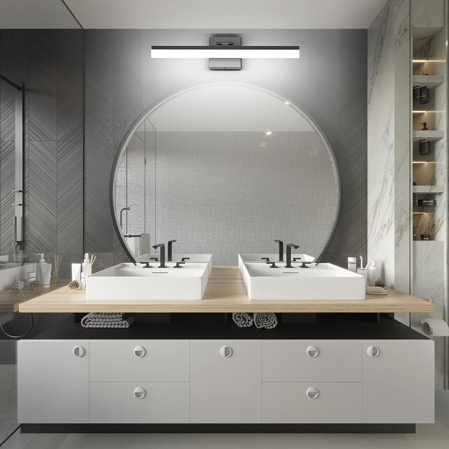 Black Vanity Light Bar Lighting Fixtures Modern Bathroom
