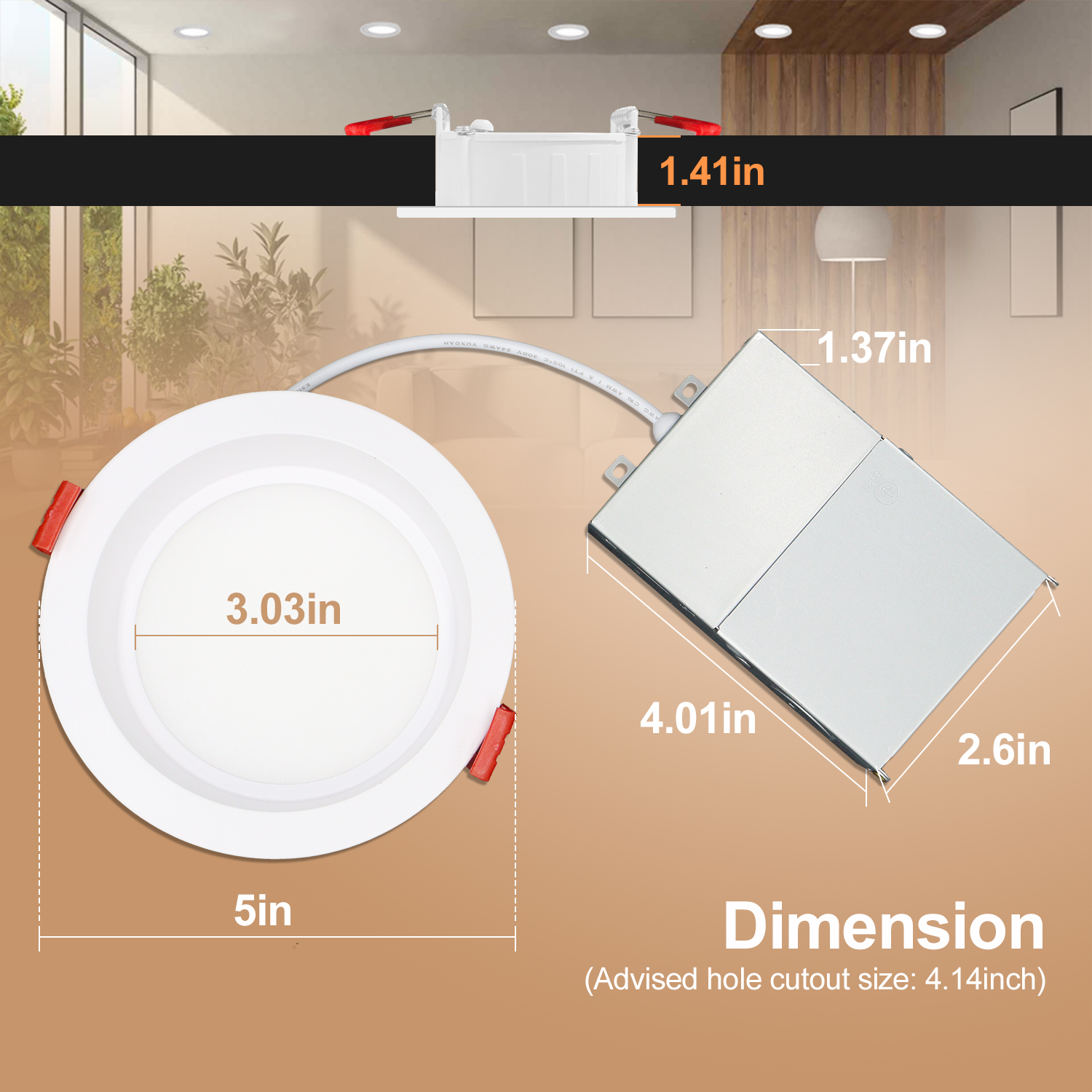 4inch Single CCT/3CCT/5CCT Deep Regressed LED Slim Panel