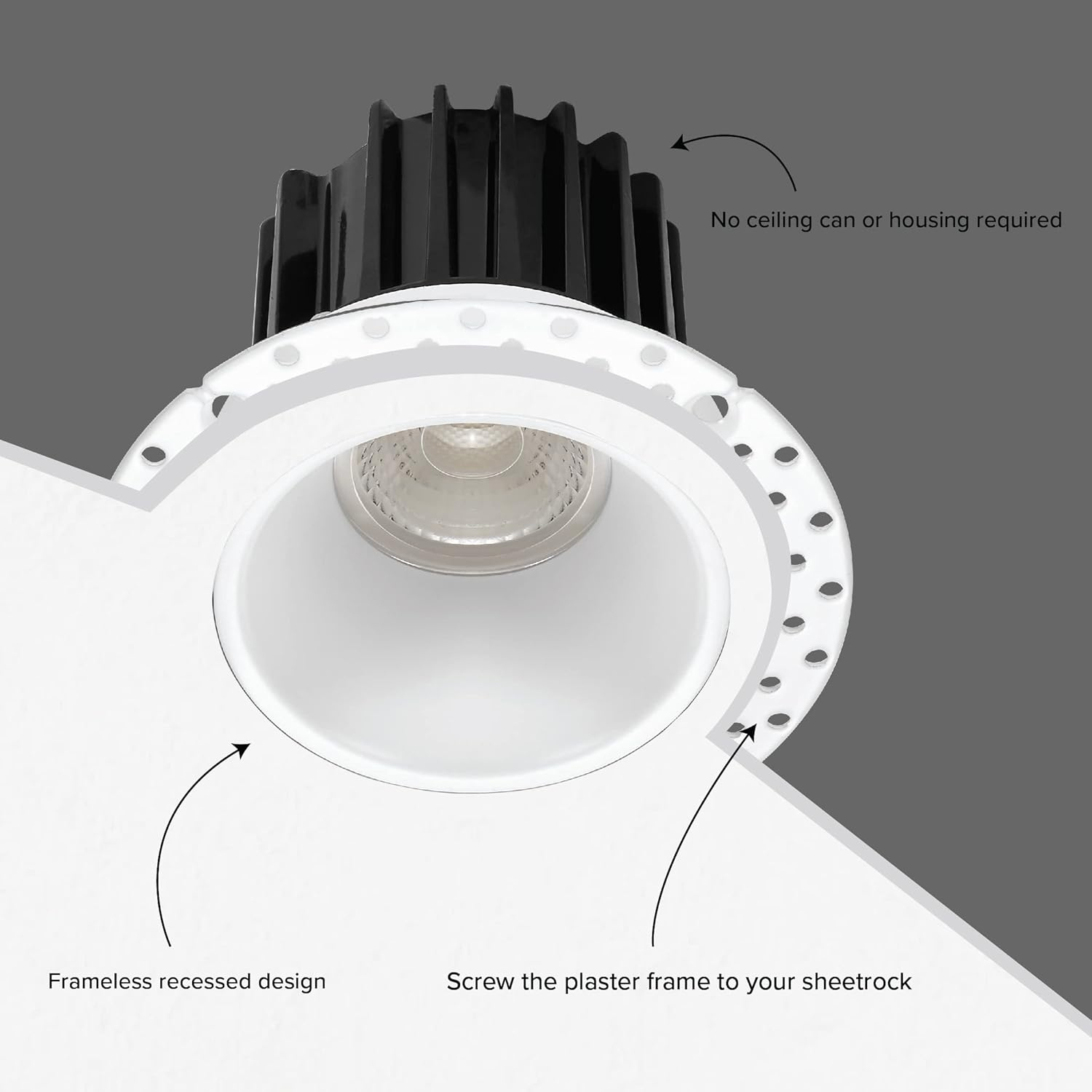 Round Square Trimless Slim Recessed Lighting 3 Inch 5CCT Color Changing LED Commercial Downlight 