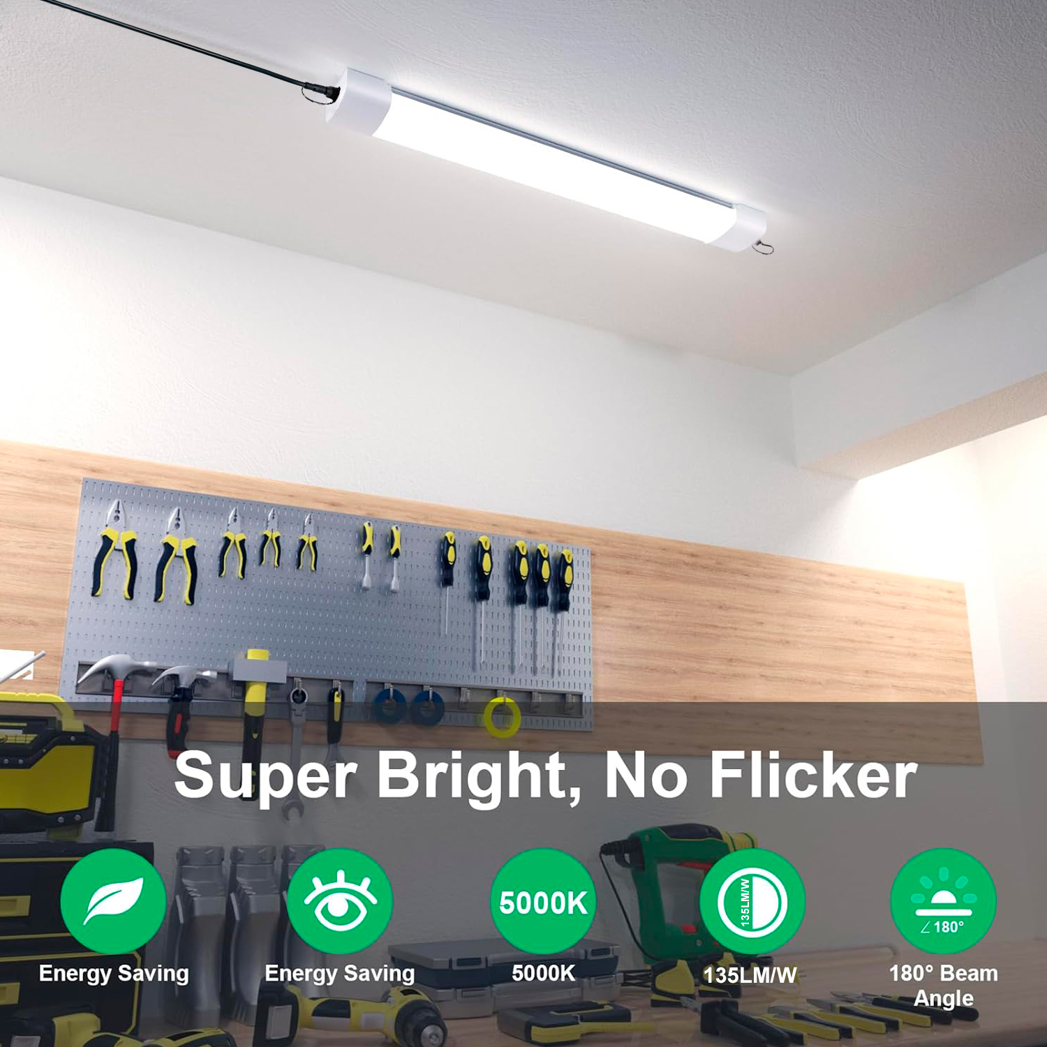 24W/40W/60W Power & CCT Tunable Industrial LED Tube Fixture Vapor Tri-proof Light