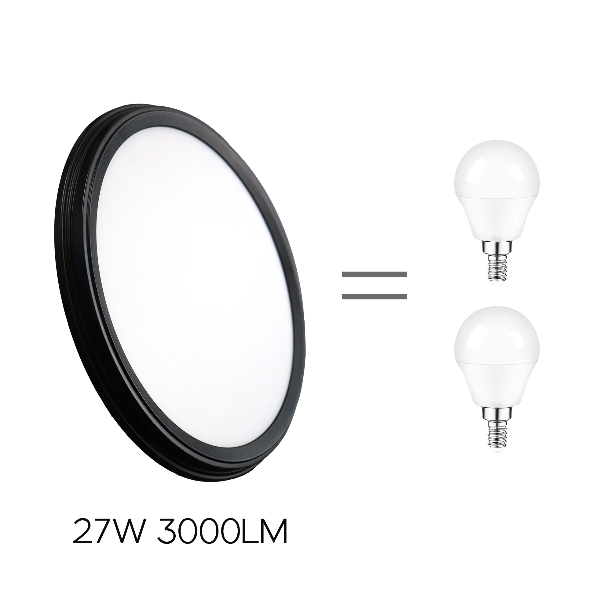 Matte Black Selectable LED Flush Mount