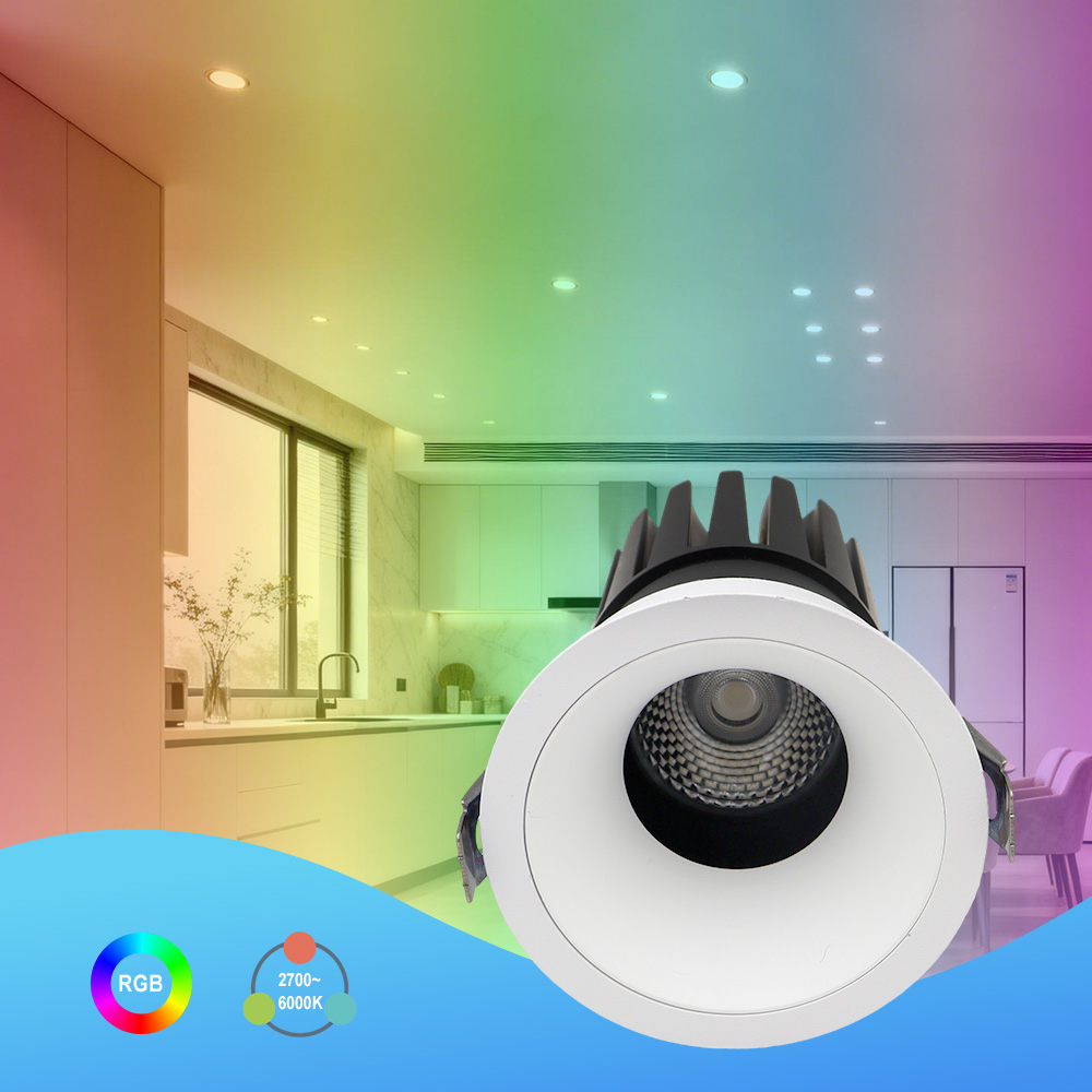 14W 2700K-6000K RGB Selectable DC24V 3 Inch Cob Led Recessed Downlight
