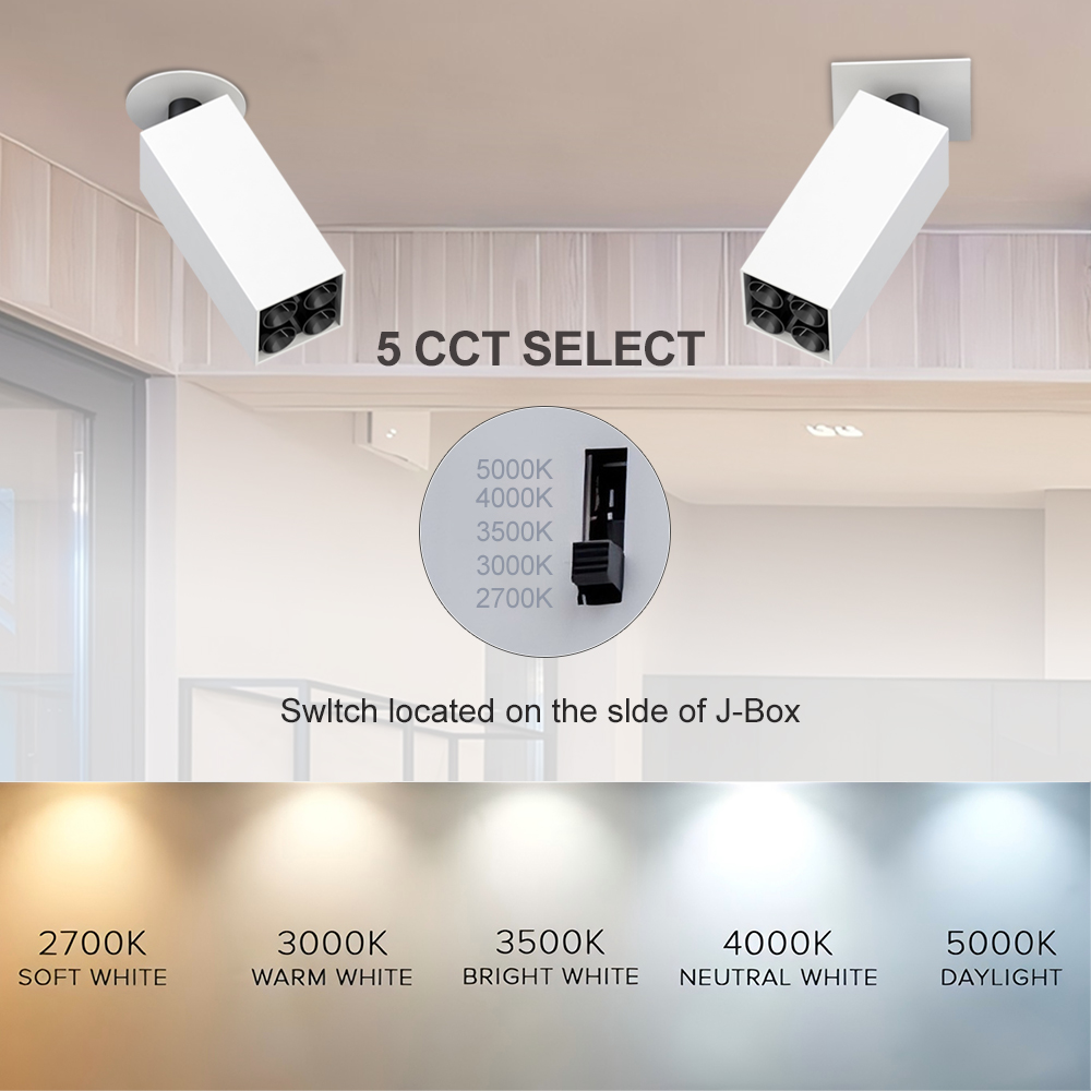 Adjustable LED Office Lights Cylinder Cob Spotlight Living Room Aluminum Surface Mounted Downlights for Home Hotel